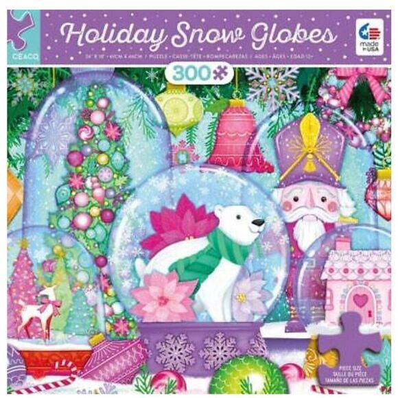 Ceaco Holiday Snow Globes 300 pc Jigsaw Puzzle - Picture 1 of 9